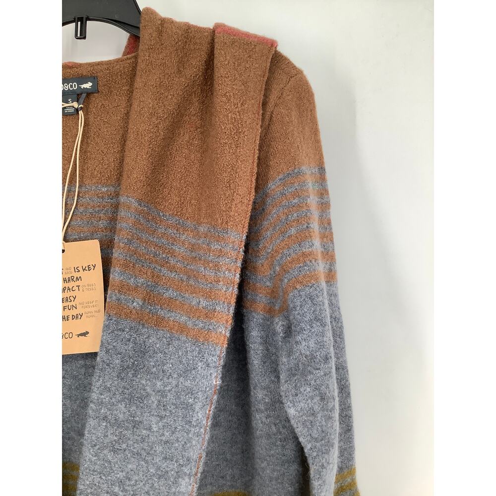 Toad&Co Women's Small Coyote Ombre Merino Wool Heartfelt Hoodie Cardigan HR7-40 - Picture 5 of 8